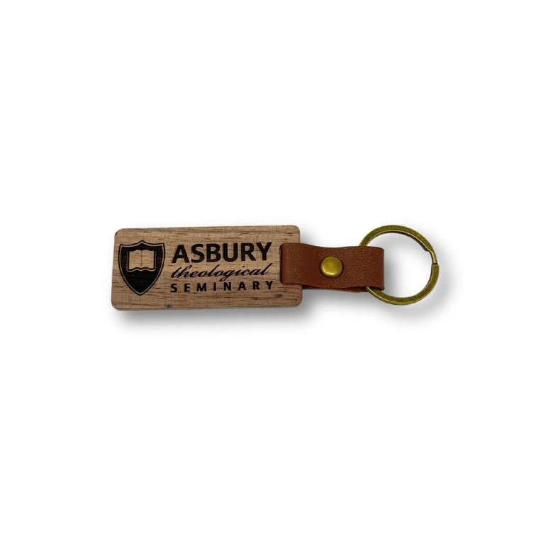 Engraved Wooden Keychain in Dark Brown