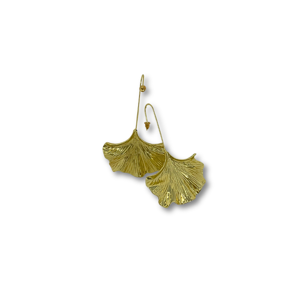 Ginkgo Leaf Hook Earrings