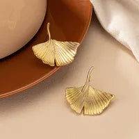 Ginkgo Leaf Stud Earrings