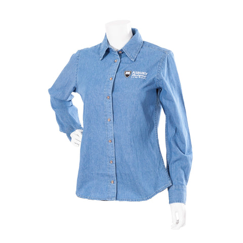 Ladies Denim Button-down Shirt