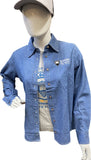 Ladies Denim Button-down Shirt